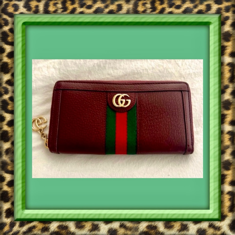 👑✅PRICE FIRM✅ Gucci Ophidia Large Burgundy Wallet